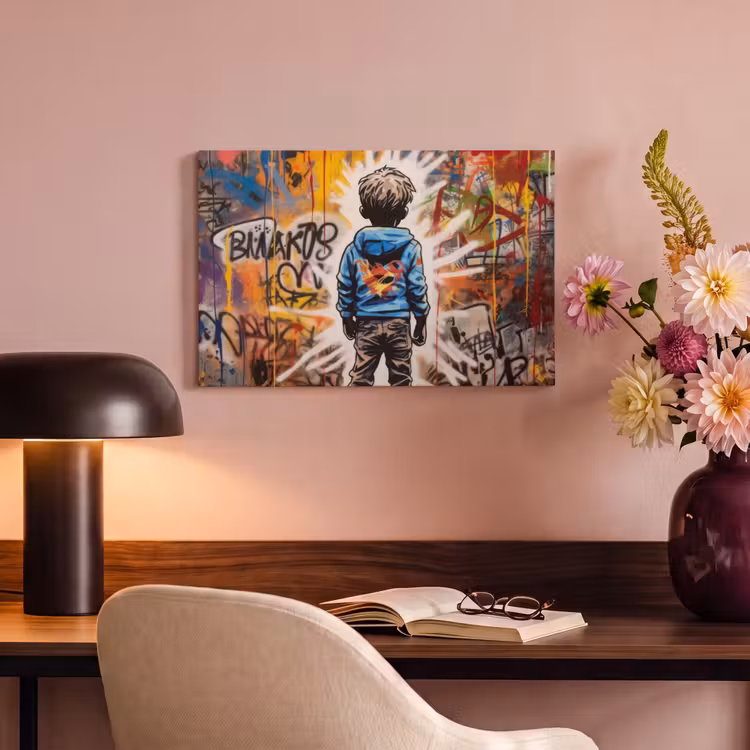 Canvas schilderij - Graffiti - Jongen - Kleuren - Kunst - Street Art — 4