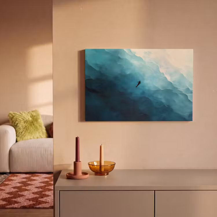 Canvas schilderij - Zee - Silhouet - Abstract - Blauw — 2