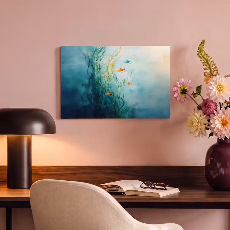 Canvas schilderij - Waterplanten - Vissen - Kleurrijk - Water — 4