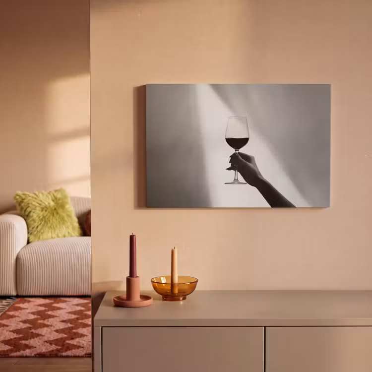 Canvas schilderij - Lichtinval - Wijn - Rood - Glas — 2