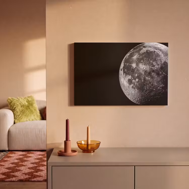Canvas schilderij - Close-up - Maan - Wit - Textuur — 2