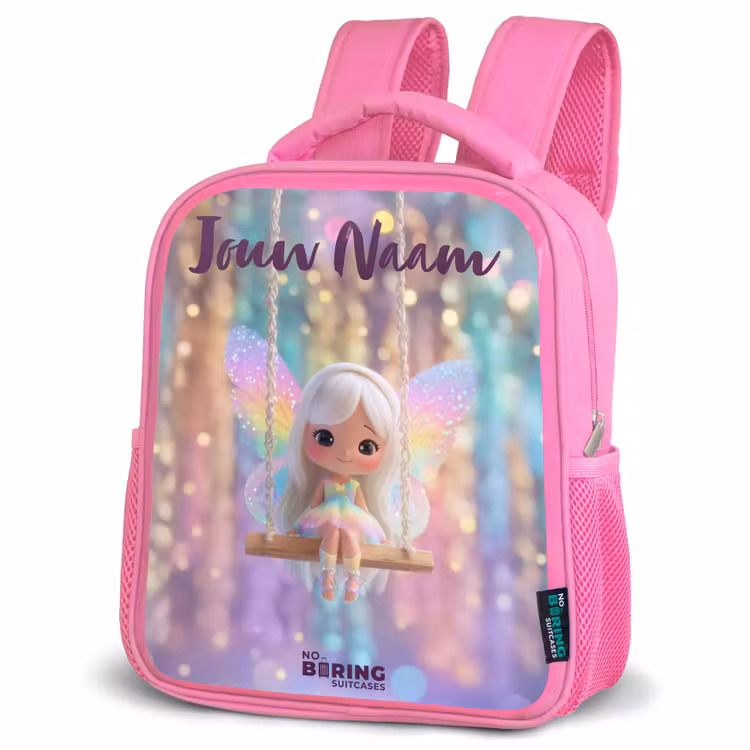 Rugzak kind met naam - Roze Fee - Elf - Regenboog — 4