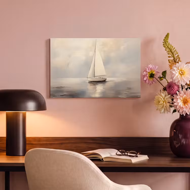 Canvas schilderij - Zeilschip - Zee - Bewolkt — 4
