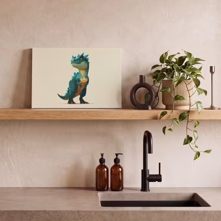 Canvas schilderij - Stekels - Dino - Blauw - Gespierd — 3