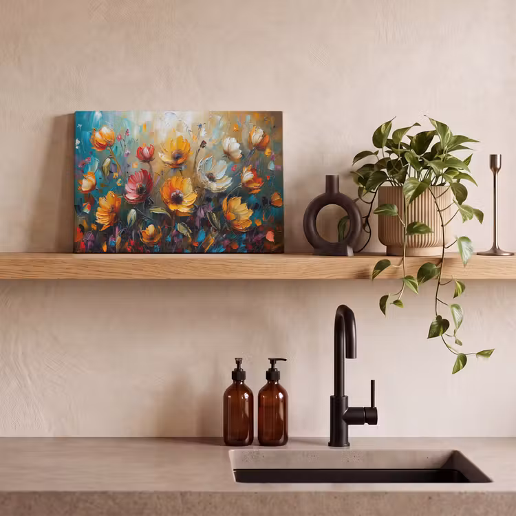 Canvas schilderij - Watercolor - Bloemen - Kunst - Modern — 3