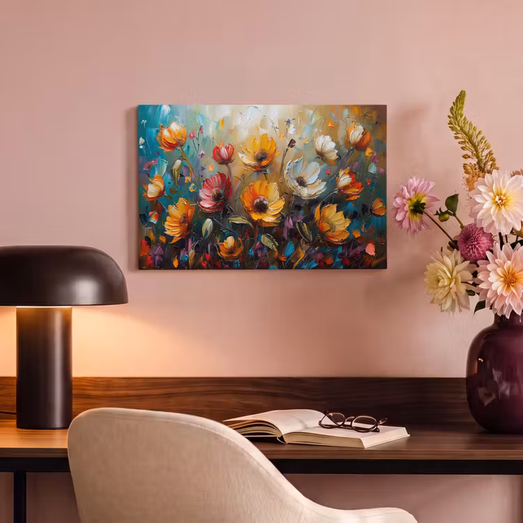 Canvas schilderij - Watercolor - Bloemen - Kunst - Modern — 4
