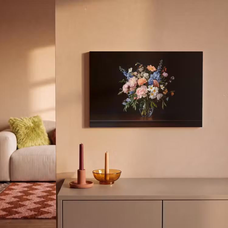 Canvas schilderij - Pastel - Bloemen - Glazen - Vaas — 2