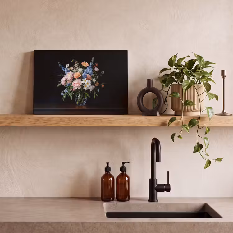 Canvas schilderij - Pastel - Bloemen - Glazen - Vaas — 3