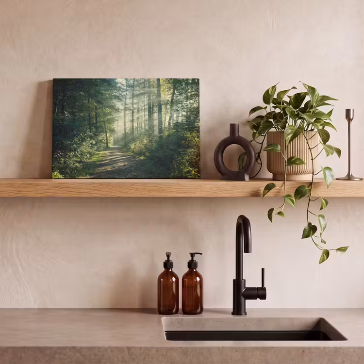 Canvas schilderij - Bos - Pad - Zon - Bomen - Groen - Natuur — 3