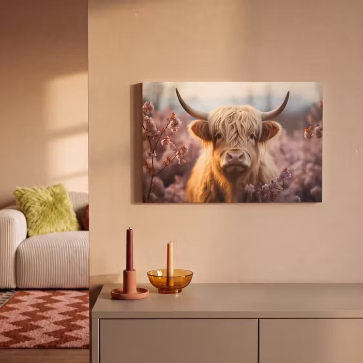 Canvas schilderij - Schotse hooglander - Lente - Hooglanden — 2