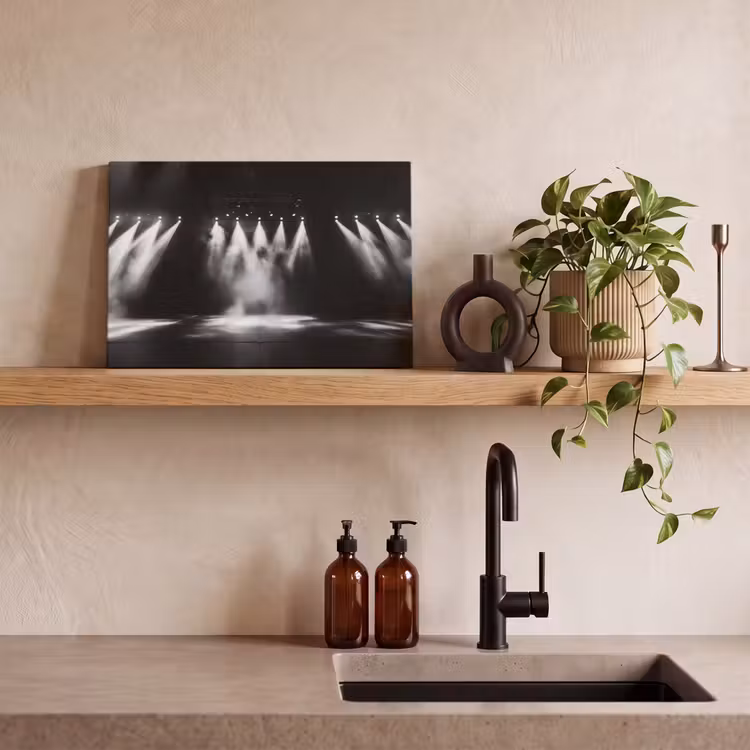 Canvas schilderij - Theaterzaal - Mist - Spotlights - Zwart — 3