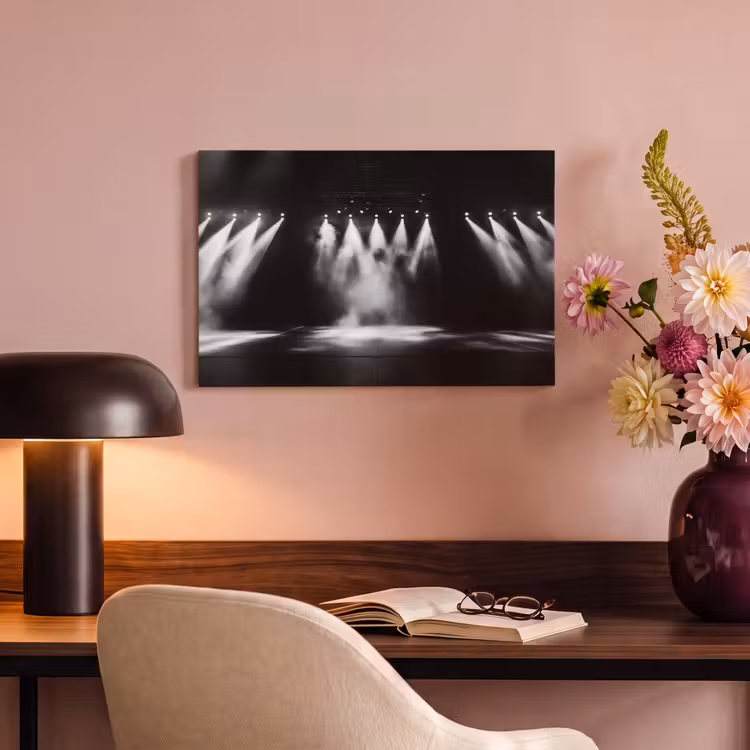 Canvas schilderij - Theaterzaal - Mist - Spotlights - Zwart — 4