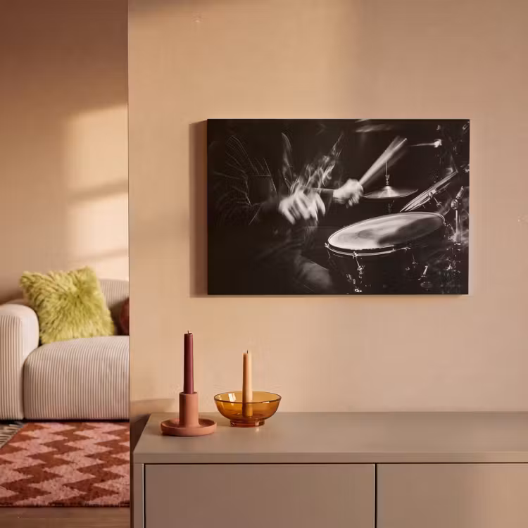 Canvas schilderij - Drummer - Zwart - Drumstel — 2