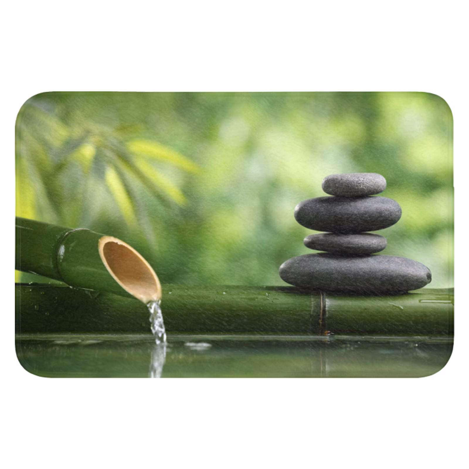 Badmat - Zen - Stenen - Groen - Natuur - Bamboe — 1