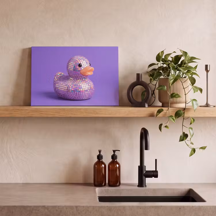 Canvas schilderij - Disco - Eend - Paars — 3