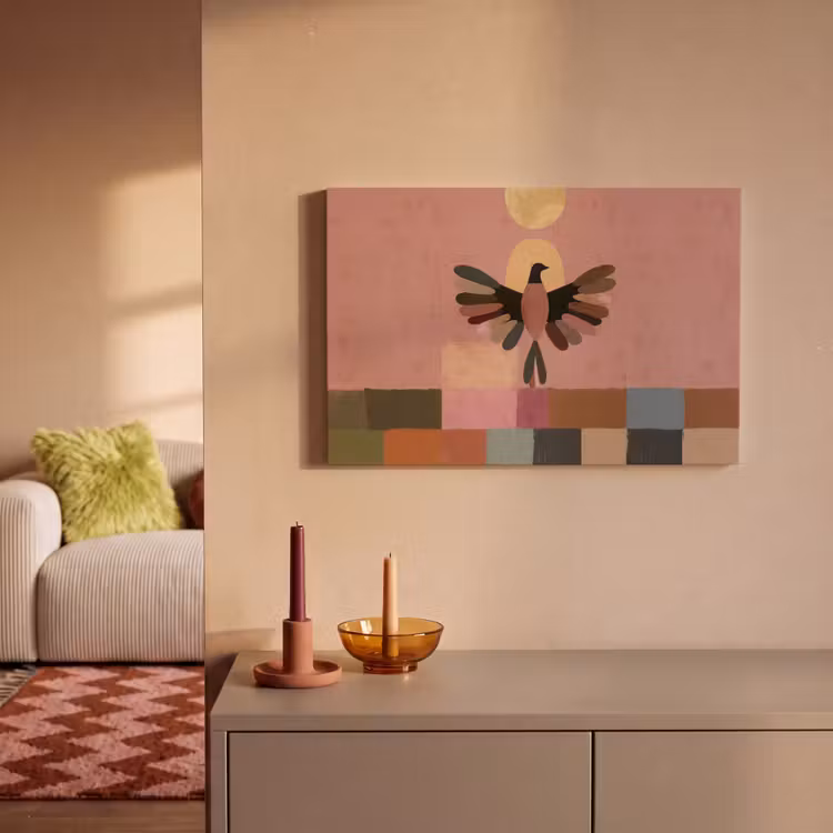 Canvas schilderij - Illustratie - Vogel - Vlakken - Kleurrijk — 2