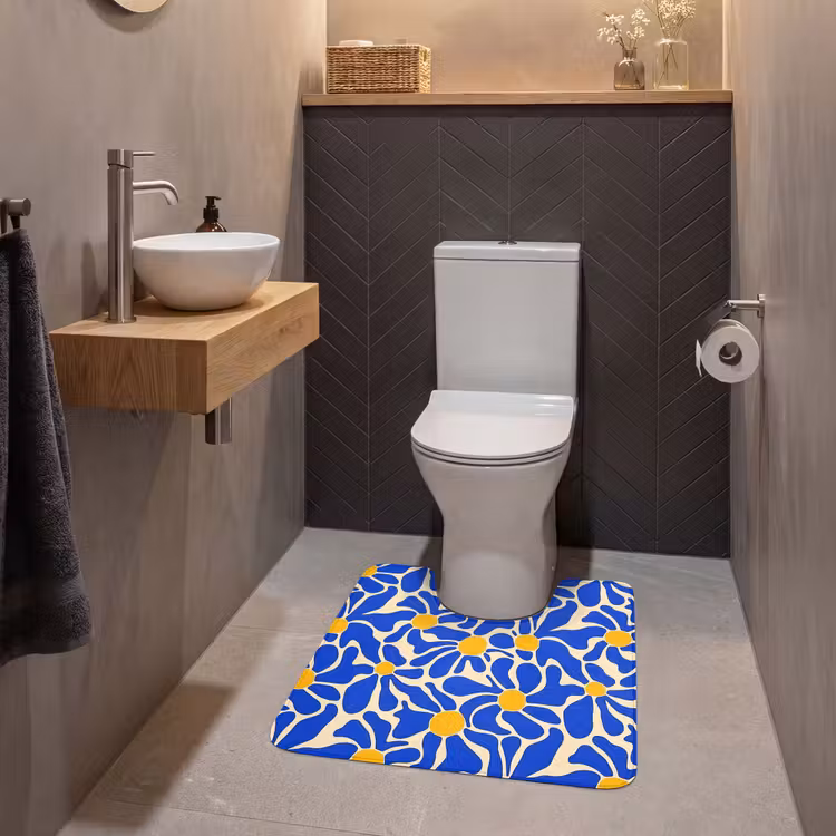 WC Mat - Abstract - Bloem - Blauw — 2