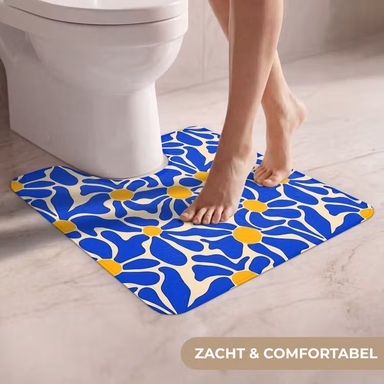 WC Mat - Abstract - Bloem - Blauw — 5