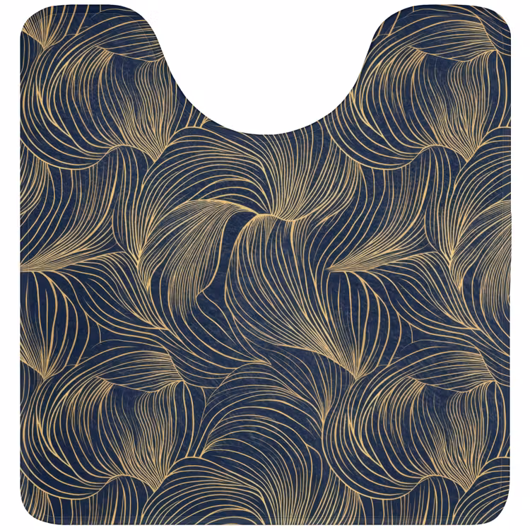 WC Mat - Abstract - Lijnen - Blauw - Goud — 1