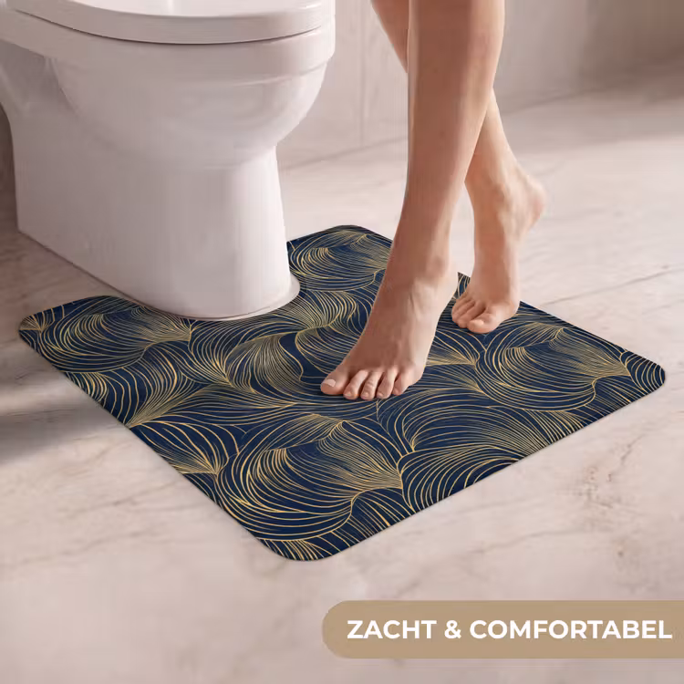 WC Mat - Abstract - Lijnen - Blauw - Goud — 5