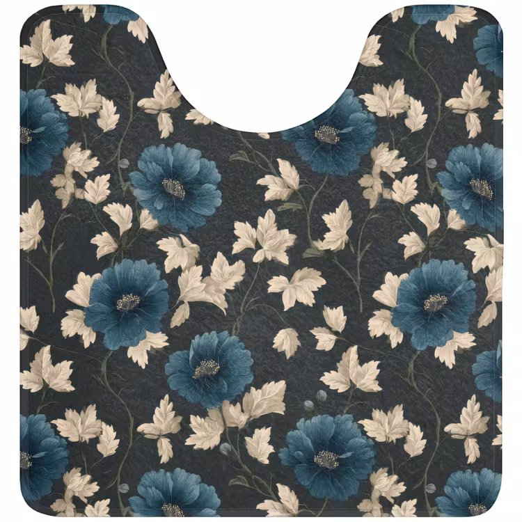 WC Mat - Botanisch - Bloemen - Blauw — 1