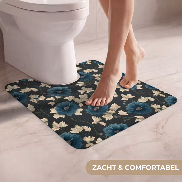 WC Mat - Botanisch - Bloemen - Blauw — 5