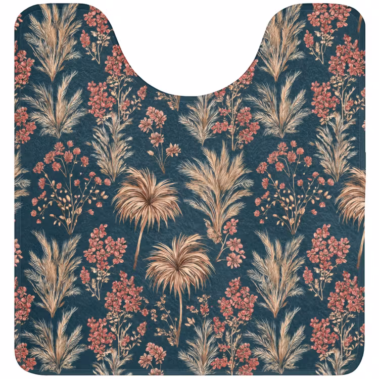WC Mat - Botanisch - Patroon - Blauw — 1
