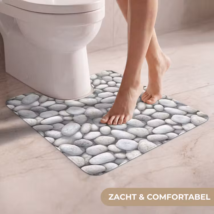 WC Mat - Steentjes - Grijs - Ovaal — 5