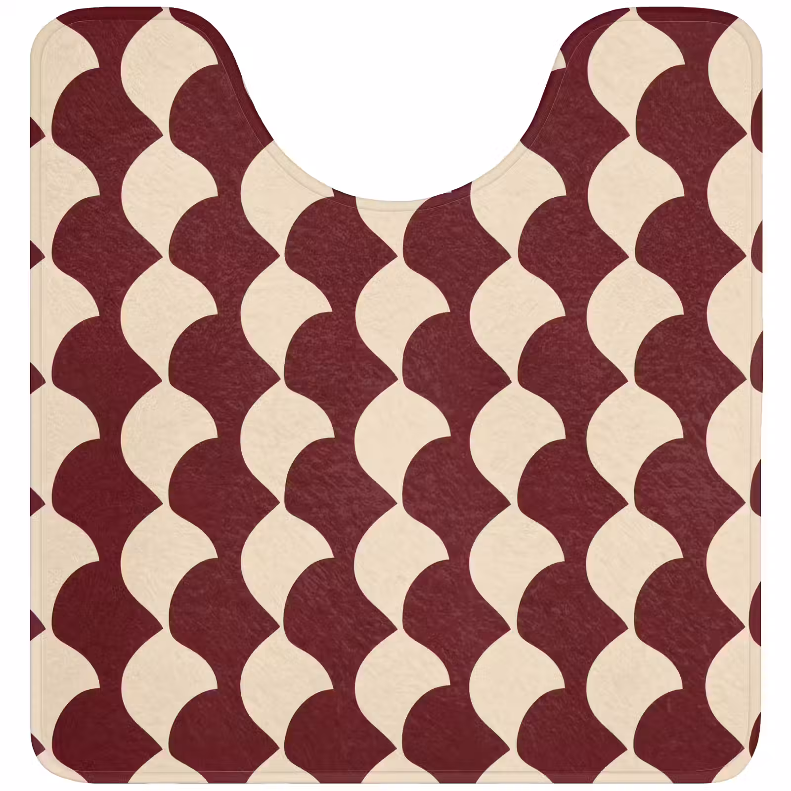 WC Mat - Rood - Tegelpatroon - Crème — 1