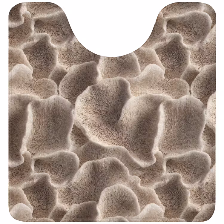WC Mat - Waaiervorm - Beige - Vezel textuur — 1
