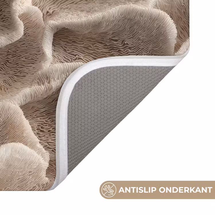 WC Mat - Waaiervorm - Beige - Vezel textuur — 4