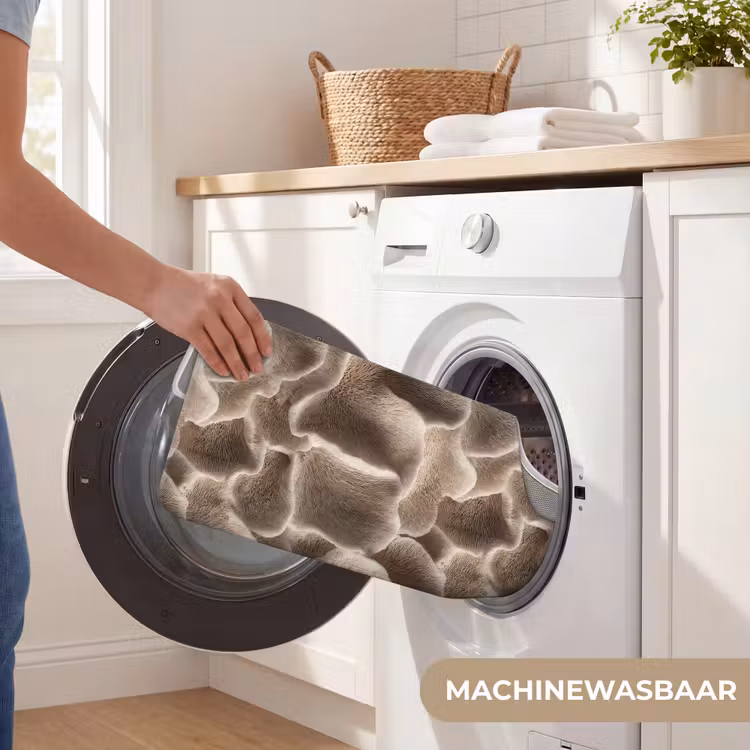 WC Mat - Waaiervorm - Beige - Vezel textuur — 6