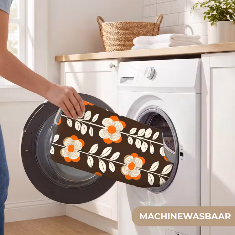 WC Mat - Bloemen - Retro - Bruin — 6