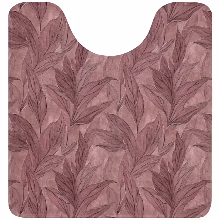 WC Mat - Bladeren - Patroon - Paars — 1