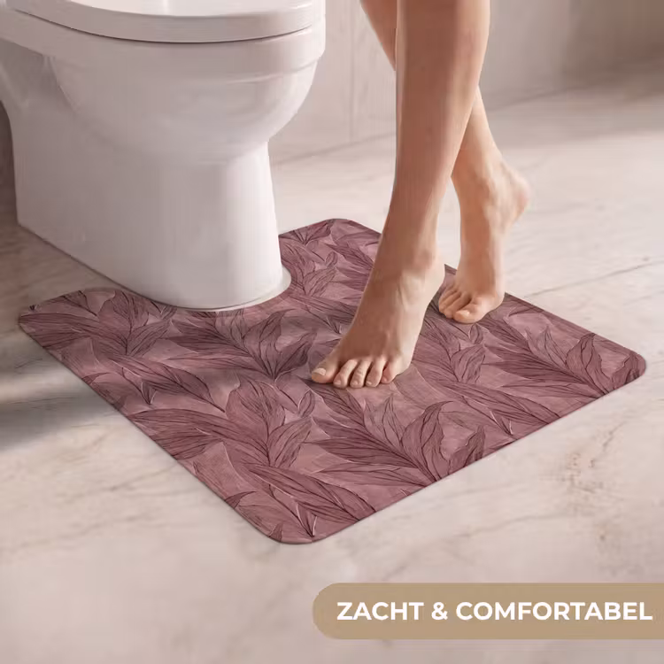 WC Mat - Bladeren - Patroon - Paars — 5