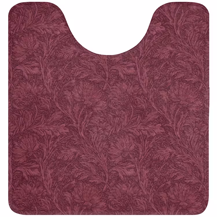 WC Mat - Bladeren - Patroon - Paars — 1