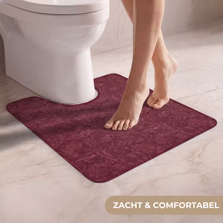 WC Mat - Bladeren - Patroon - Paars — 5