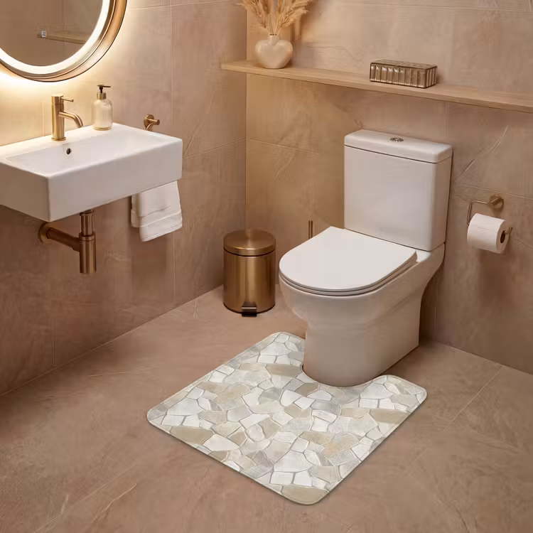 WC Mat - Mozaïek - Stenen - Beige — 3