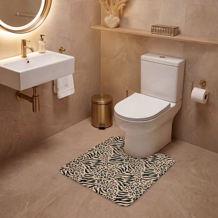 WC Mat - Giraf - Zebra - Motief - Bruin — 3