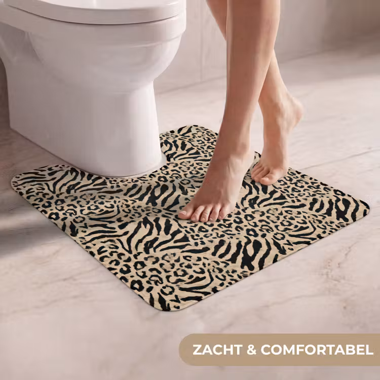 WC Mat - Giraf - Zebra - Motief - Bruin — 5