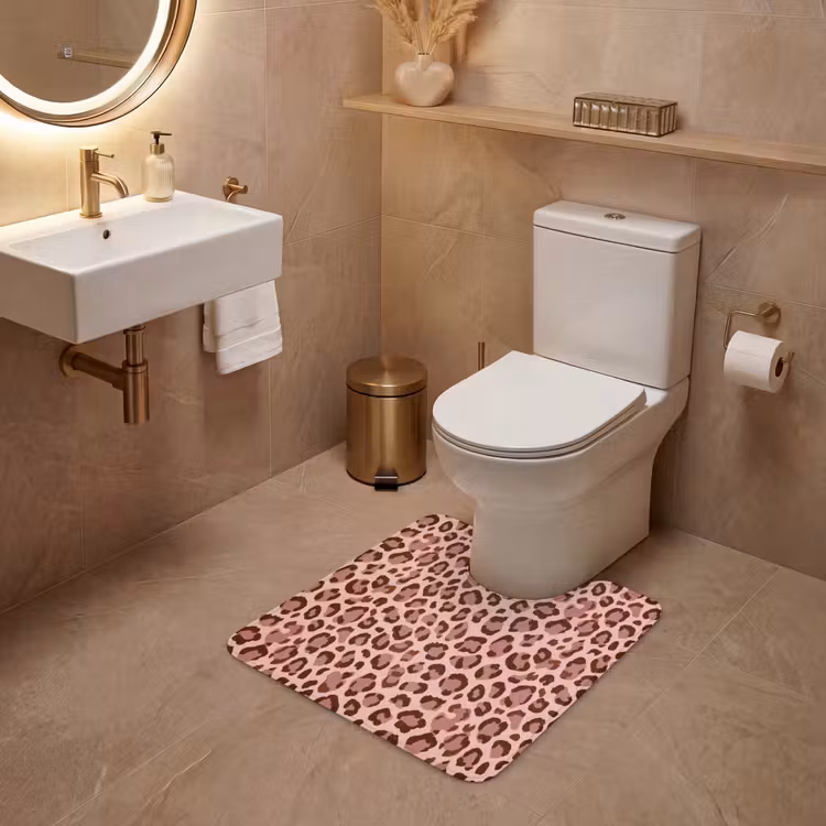 WC Mat - Luipaard - Patroon - Roze — 3