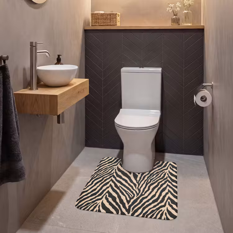 WC Mat - Zebra - Klassiek - Zwart — 2