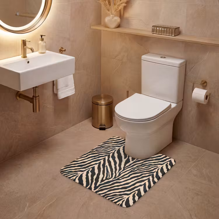 WC Mat - Zebra - Klassiek - Zwart — 3