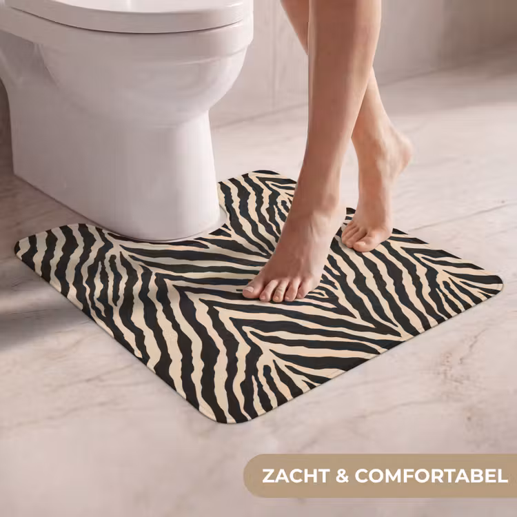 WC Mat - Zebra - Klassiek - Zwart — 5