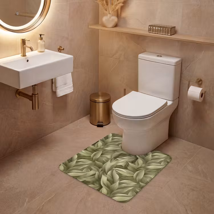 WC Mat - Bladeren - Modern - Groen — 3