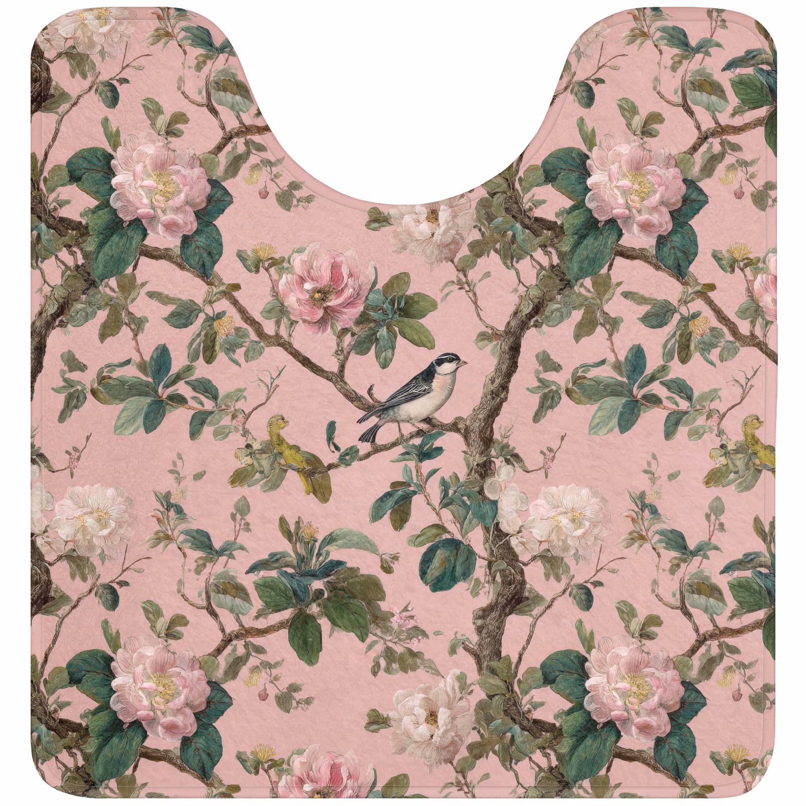 WC Mat - Pioenrozen - Botanisch - Vogel — 1