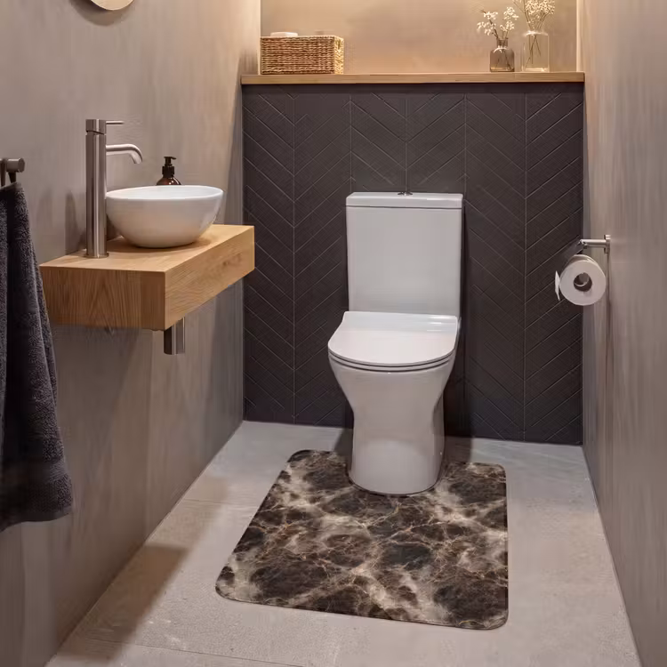WC Mat - Bruin - Goud - Marmer — 2
