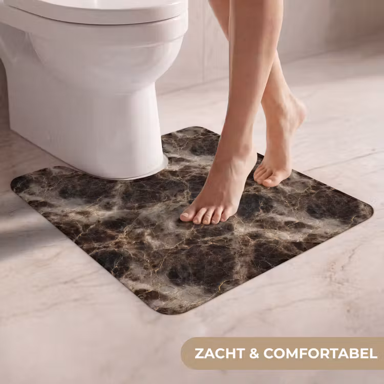 WC Mat - Bruin - Goud - Marmer — 5