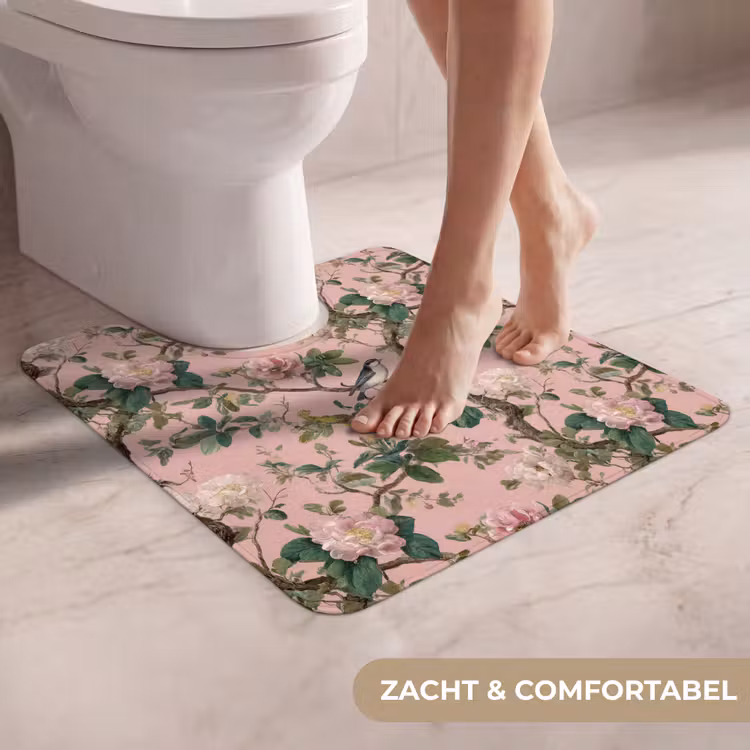 WC Mat - Pioenrozen - Botanisch - Vogel — 5