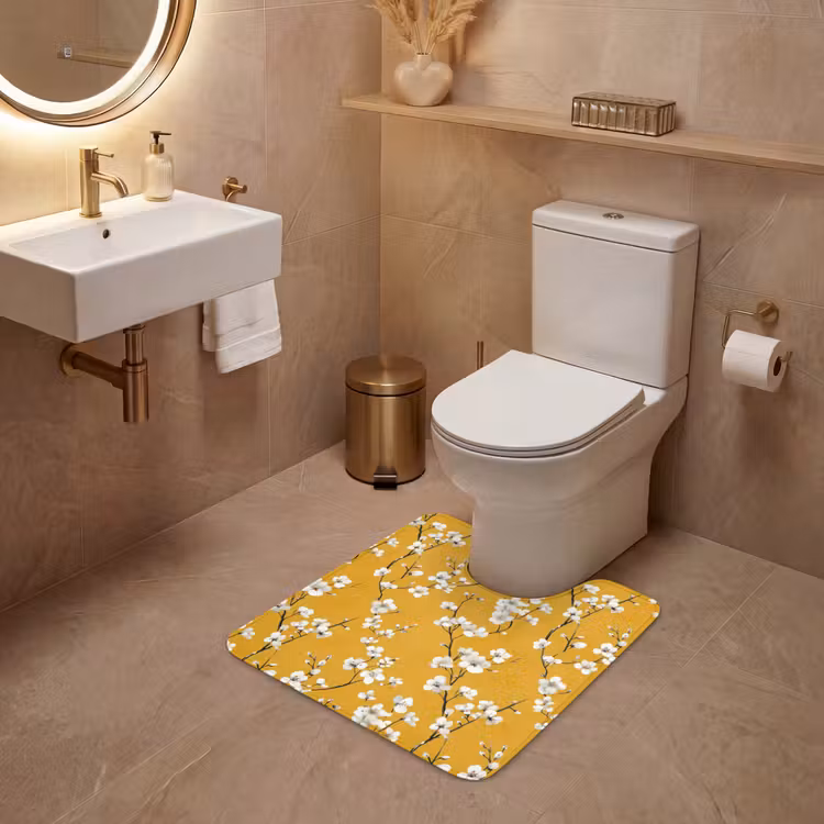 WC Mat - Bloesemtak - Aquarel - Geel — 3